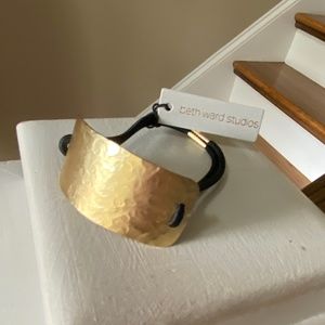 Anthropologie Hammered Gold Hair Tie